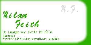 milan feith business card